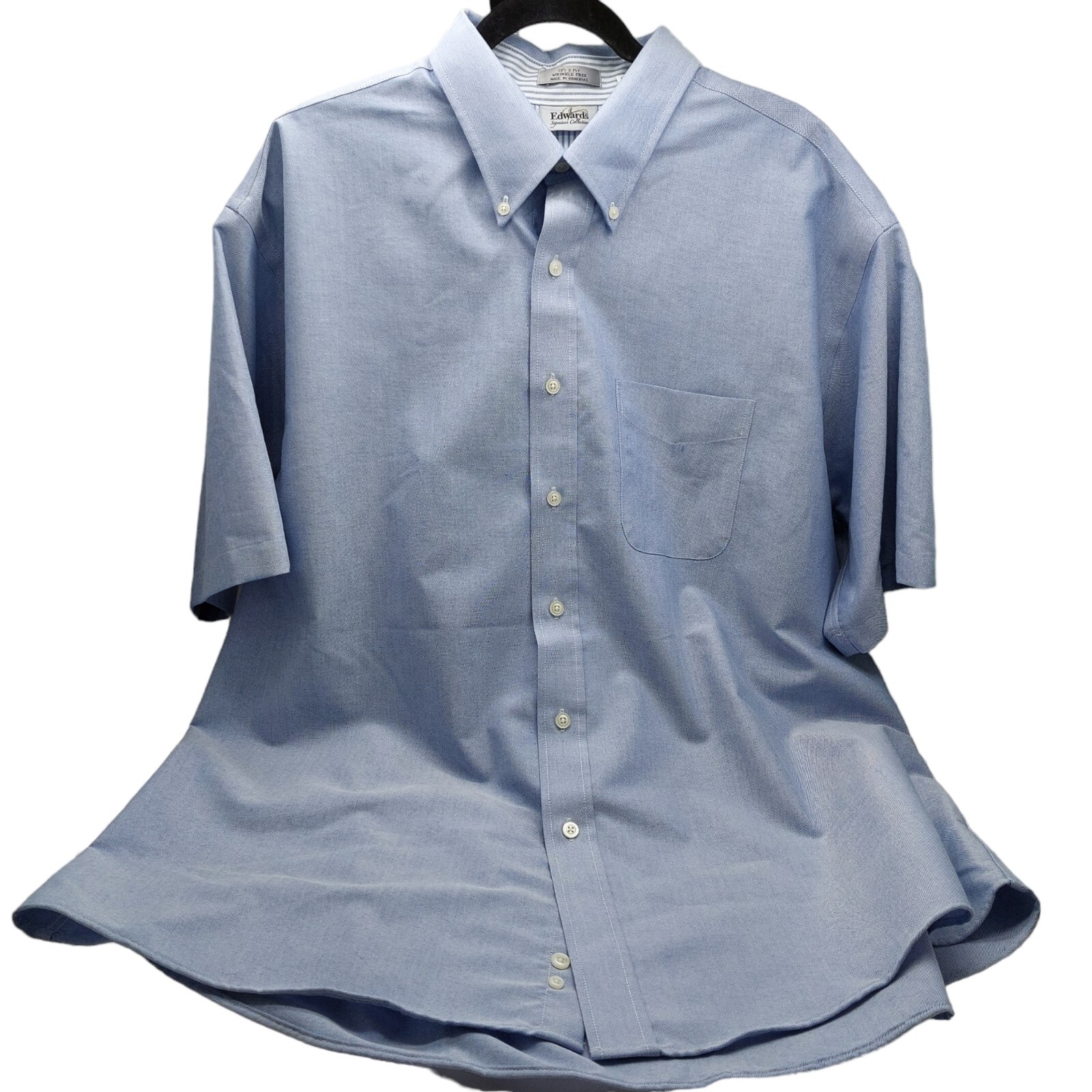 Edwards Signature Men's Blue Button Down Shirt Size 2XL XXL