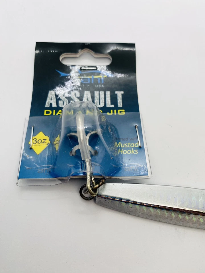 Flash Ahi USA Assault Diamond Jig prata 3 Oz. Novo lacrado frete rápido! - Imagem 4 de 4