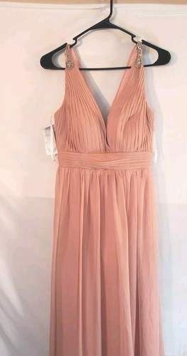 Bari Jay Women's 2 Pink High Waist Goddess Style Rhinestone Dress New Tags - Picture 2 of 6