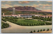 Hot Springs New Mexico~Carrie Tingley Hospital & Caballo Mtns~Vintage Linen PC