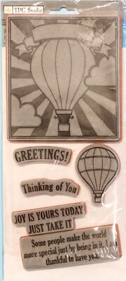 HOT AIR BALLOON COLLAGE sedona greetings joy flying rainbow heaven sky cloud 
