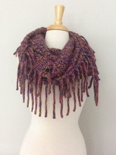 Infinity Scarf Multicolor Fringe Details NWT
