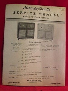 Motorola Ham radio Service Manual Models 107 F31 & 103F31B