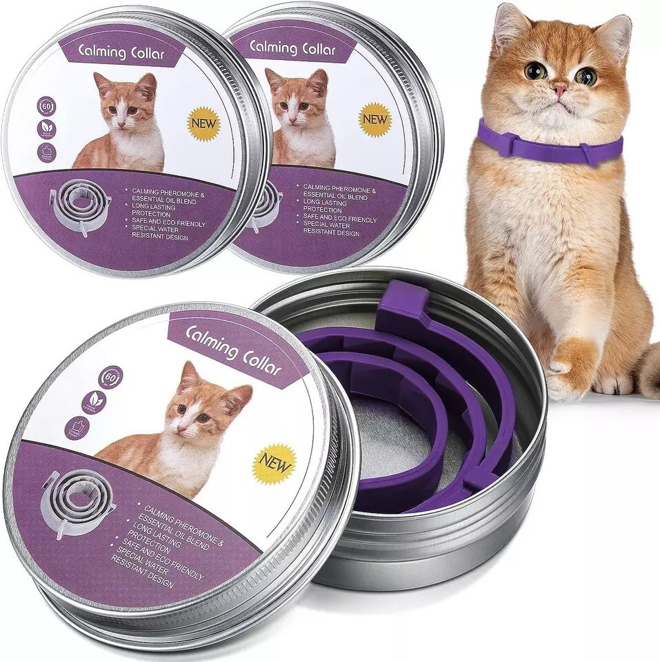 Sentry Industries Calming Collar for Cats 3Ct Purple Assorted Sizes Pack