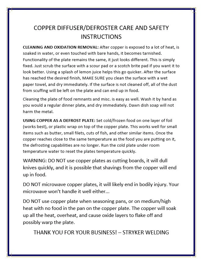 1/8” Thick Pure Copper Heat Diffuser 12” Octagon Stove Topper Defrost Plate - Image 4 of 4