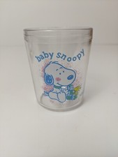 Vintage Peanuts Baby Snoopy Juice Acrylic Cup 3" Very Rare