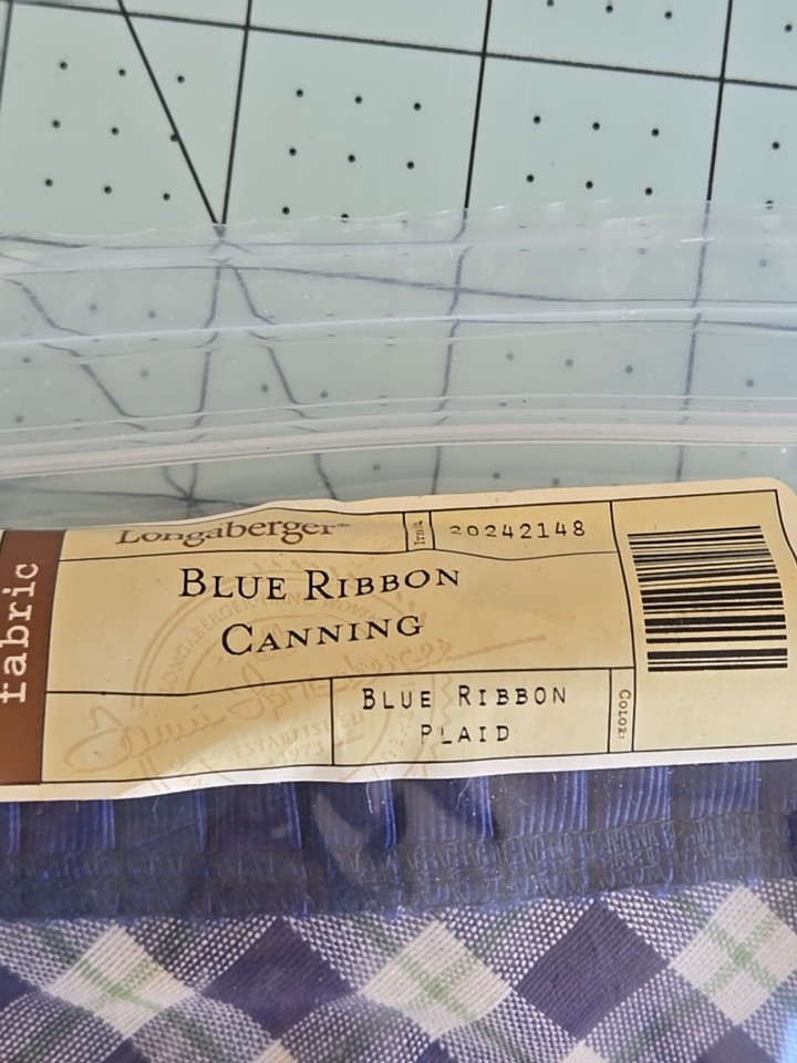 Longaberger Liner Blue Ribbon Canning Blue Ribbon Plaid Jj560 | eBay