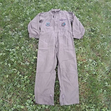 Vintage 80's Coveralls Men's Cotton Sateen Type 1 Air Force Coveralls Green XL
