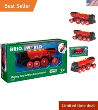 World 33592 Mighty Red Action Locomotive - Battery Operated Toy Train with Li...