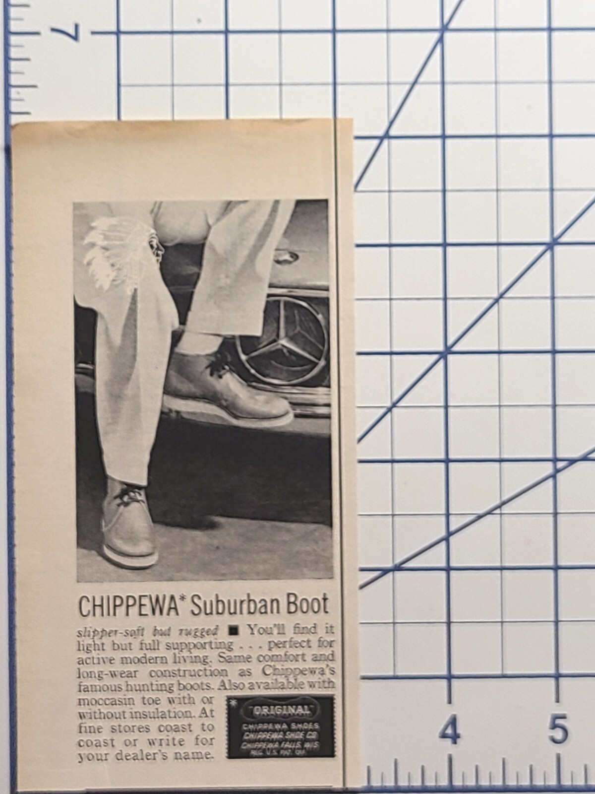 Chippewa Suburban Boot Soft Rugged Chippewa Falls WI Vintage Print Ad 1957