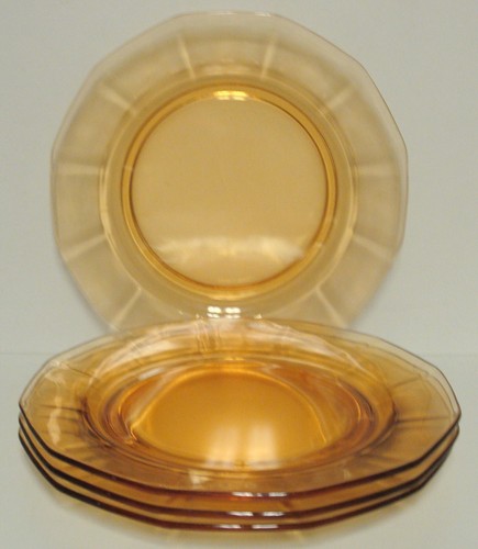 Fostoria FAIRFAX (AMBER) Dinner Plates SOLD IN SET OF FIVE - Picture 2 of 3