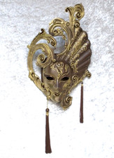 Máscaras Venezianas TURANDOT Usables Decorativas Venecia Carnaval Oro Nuevas
