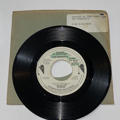 The Romantics Talking in your Sleep Demo Single Record Jukebox 45