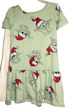 New Girls Small 6-6X Baby Yoda 2 Pack Dress Christmas Star Wars Grogu