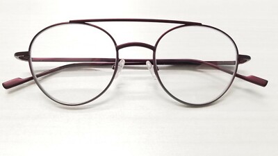 COURREGES 1685 DOUBLE BRIDGE METAL ROUND EYEGLASSES FRAME LR 44-20-140 WINE 0102