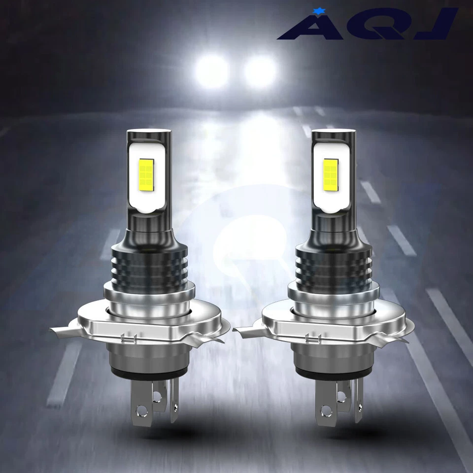 5-3/4" Stock Style Clear Glass Headlight 6000k LED H4 Light Bulb Headlamp Set us Foto 4 de 4