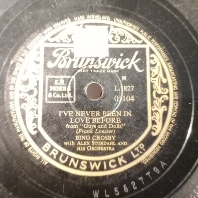 Bing Crosby - I've Never Been In Love Before  Brunswick 05104 UK 78rpm Shellac