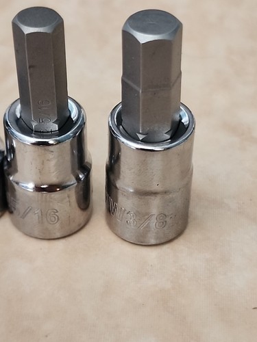 Husky Hex Socket Set 3/8" Drive 4 Pc Piece Bit Allen Key Metric MM 5/16 HW5 HW6 - Picture 5 of 5