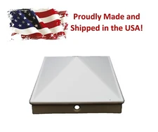 4x6True(100mmx155mm)Plastic Pyramid Fence Post Caps PreDrilled Hole White(1,2,4)