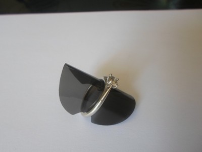 Bague Solitaire En Argent Massif Avec Zirconium - Taille 53 - Bijou Vintage