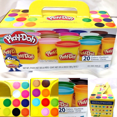 HASBRO PLAY DOH SUPER COLOR 20 PACK WITH 20 COLORS 60OZ BOX NEW IN