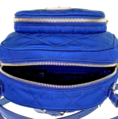 Authentic Prada Blue Backpack Nylon Tessuto Impuntu Quilted/ Two