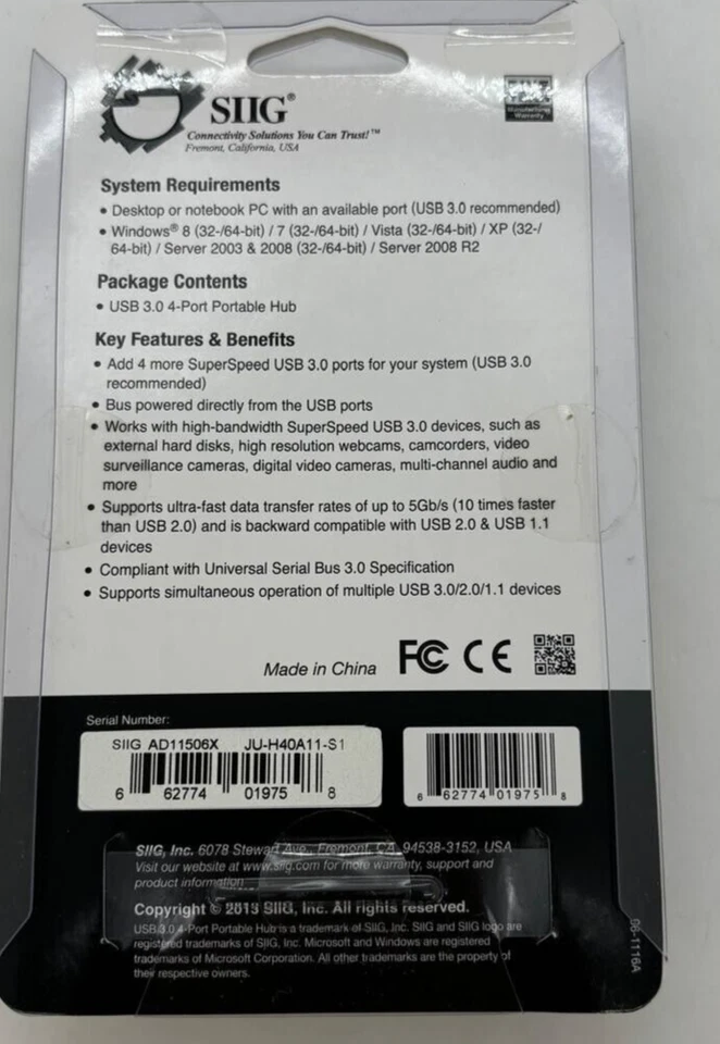 SIIG USB 3.0 4-Port Portable Hub - Image 2 of 2