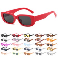 Rectangle Sunglasses Trendy Retro Sun Glasses 90  s Vintage Square Frame Eyewear