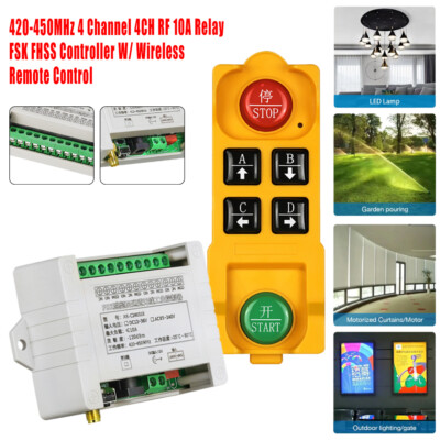 AC85~240V 4 Kanäle FSK Wireless Controller Relais Fernsteuerung 420~450MHz DE