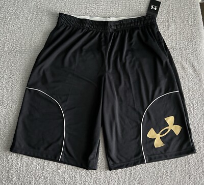 Under Armour Basketball Shorts Men's Sz XLT Tall Black Loose Fit