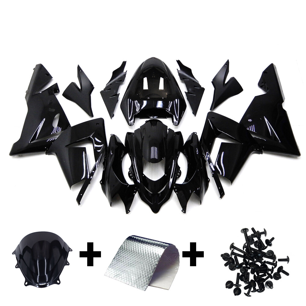 Black Injection Bodywork for Kawasaki Ninja ZX10R 2004 2005 04 05