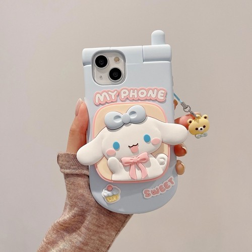 Cinnamoroll Phone Case iPhone 11/12/13/14/15 Pro Max Flip Mirror Bracket Cover - 第 1/11 張圖片