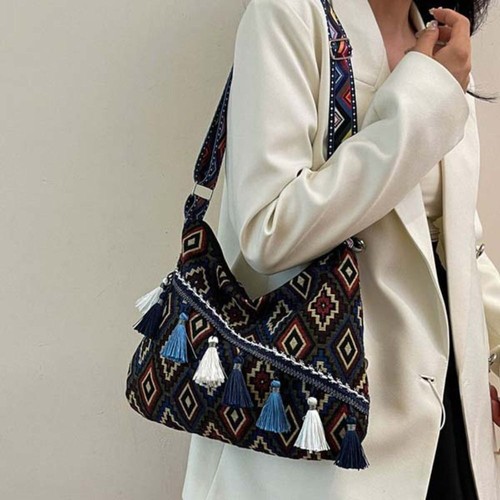 Vintage Bohemians Women Crossbody Bag Tassel Ethnic Hippie Sling Shoulder Bag AU - Picture 2 of 18