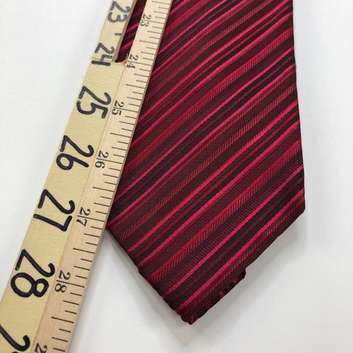 Concepts By Claiborne NEW Red 100% Silk Neck Tie Men’s Striped 3.5" / 57 In - Picture 4 of 9
