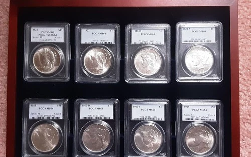 Peace Dollar Complete Set 1921-1935  PCGS MS63 +