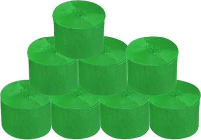 8 Rolls Green Crepe Paper Streamers, Wedding Birthday Baby Shower Christmas Part