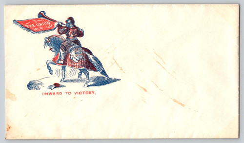 Civil War Patriotic Cover Onward To Victory Eagle Horse Flag 1860s Envelope