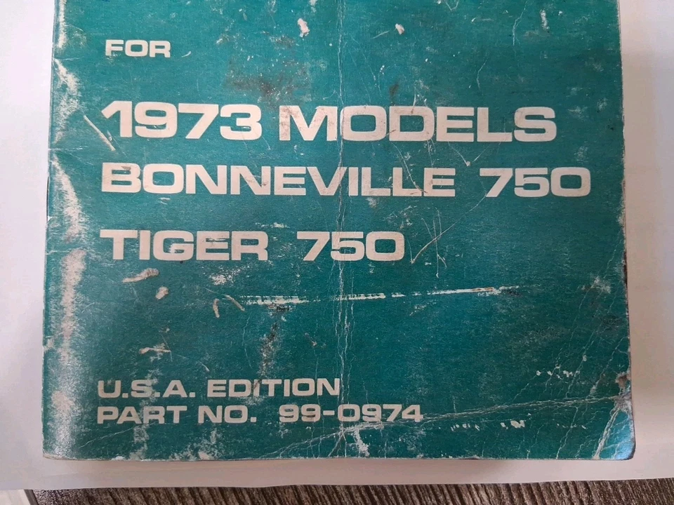Trumph Owners Handbook Bonneville 750 Tiger 750 1973 Foto 3 de 4