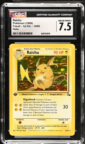 Raichu (1st Edition) graded CGC 7.5 for sale on eBay