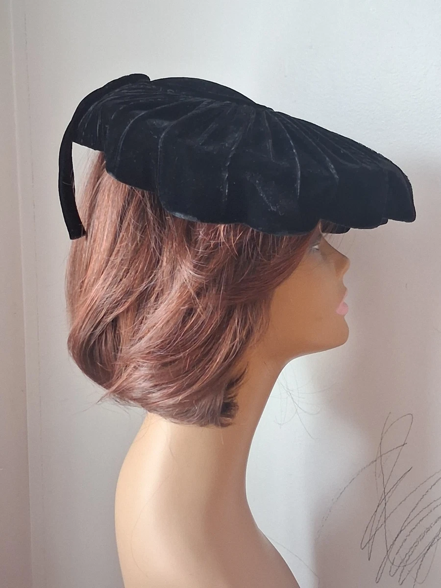 Vintage Movie Modes Caspar Davis Hollywood Red Velvet Wide Brim Sun Hat Pin il_fullxfull.1174289539_2h07.jpg main image 3
