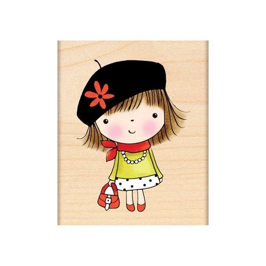 Penny Black Wood Mounted Rubber Stamp - Bonjour! 4149H