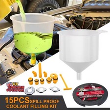 Spill Proof Radiator Coolant Filling Funnel Kit 15-pcs Cooling System fill kit