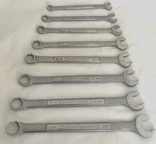 8 Pc Vintage VV 12 Point Craftsman SAE 5/16" - 3/4" Combination SPEED WRENCH Set