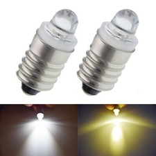 2X LED Bulb 3V  E10Screw Lamp Replacement For Torch Flashlight Light Warm/White