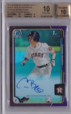 CONOR BIGGIO 2015 Bowman Chrome Draft Purple Ref Autograph RC BGS 10/10 Auto