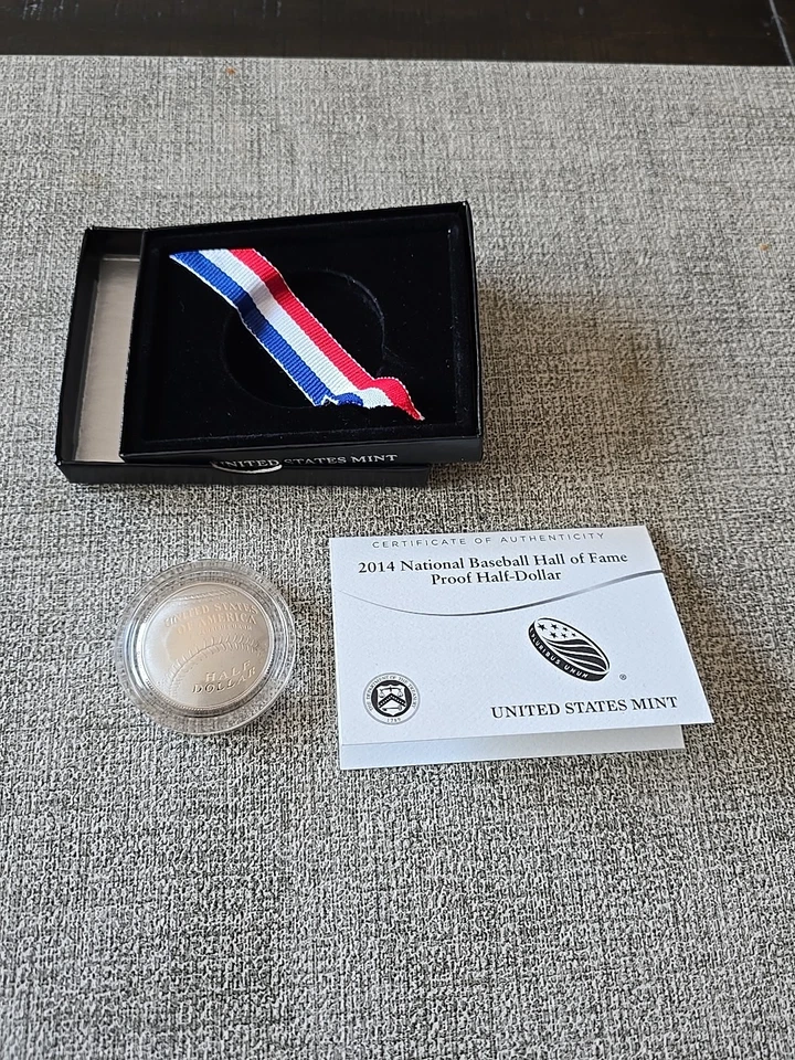 2014-S Baseball Hall of Fame Clad  Proof Commemorative Coin with COA / Box - Image 2 of 4