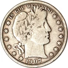 1907-D 50C Barber Half Dollar VG+ K19353