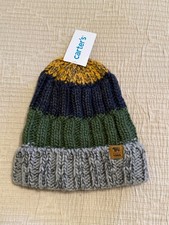 Carters Fleece Lined Knit Hat, 1865 Bear Logo, New W/ Tag, SZ 4-7 youth