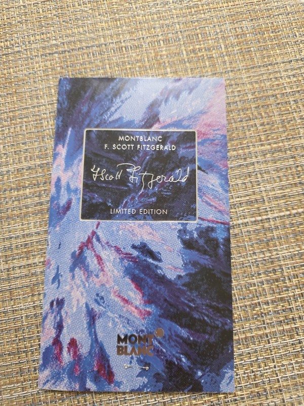 Montblanc Writers Edition F Scott Fitzgerald Pamphlet/Brochure Owners 