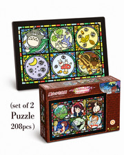 2 Boxes Puzzle 208 pcs Totoro Kiki's Delivery Service Art Crystal Jigsaw Japan